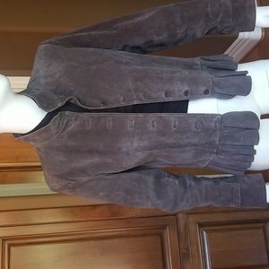 Newport News Ladies Leather Jacket   Size S Brown